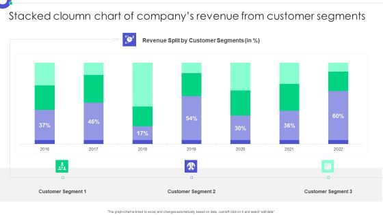 Stacked Cloumn Chart Of Companys Revenue From Customer Segments Mockup PDF Stacked Cloumn Chart Of Companys Revenue From Customer Segments Mockup PDF