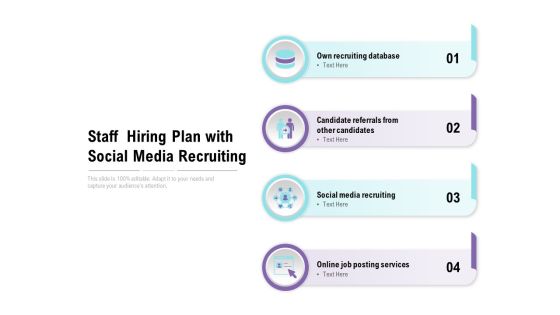 Staff Hiring Plan With Social Media Recruiting Ppt PowerPoint Presentation Visual Aids Layouts