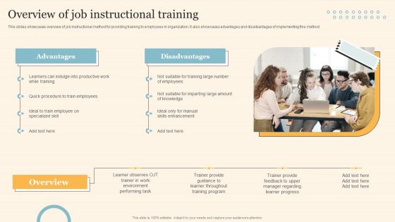 Staff On Job Coaching Program For Skills Enhancement Overview Of Job Instructional Training Slides PDF