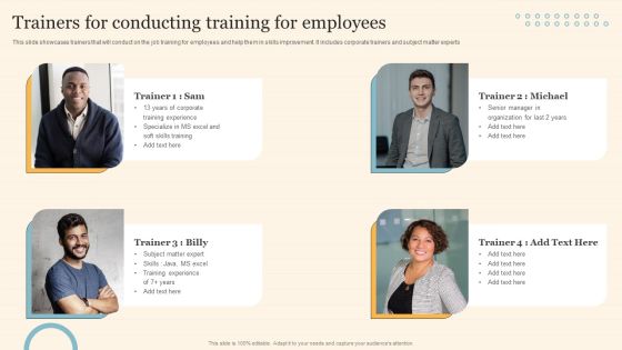 Staff On Job Coaching Program For Skills Enhancement Trainers For Conducting Training For Employees Themes PDF Staff On Job Coaching Program For Skills Enhancement Trainers For Conducting Training For Employees Themes PDF