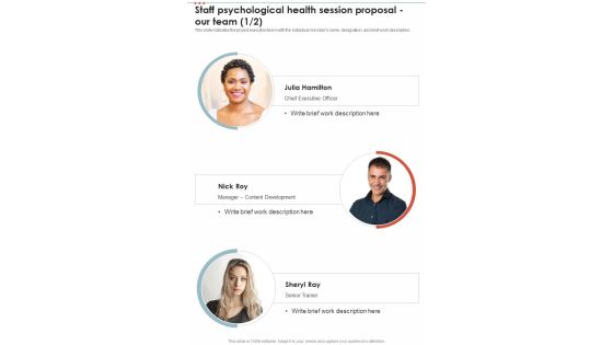 Staff Psychological Health Session Proposal Our Team One Pager Sample Example Document Staff Psychological Health Session Proposal Our Team One Pager Sample Example Document
