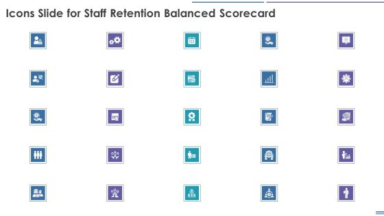 Staff Retention Balanced Scorecard Icons Slide For Staff Retention Balanced Scorecard Formats PDF