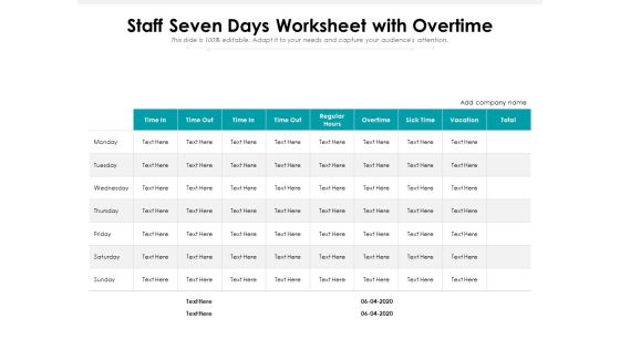 Staff Seven Days Worksheet With Overtime Ppt PowerPoint Presentation Infographic Template Microsoft PDF Staff Seven Days Worksheet With Overtime Ppt PowerPoint Presentation Infographic Template Microsoft PDF