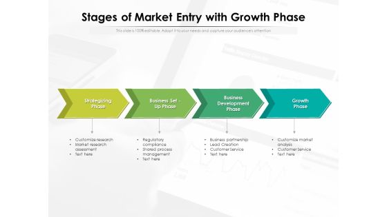 Stages Of Market Entry With Growth Phase Ppt PowerPoint Presentation Portfolio Information PDF