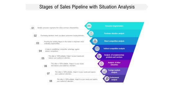 Stages Of Sales Pipeline With Situation Analysis Ppt PowerPoint Presentation Infographics Slideshow PDF Stages Of Sales Pipeline With Situation Analysis Ppt PowerPoint Presentation Infographics Slideshow PDF