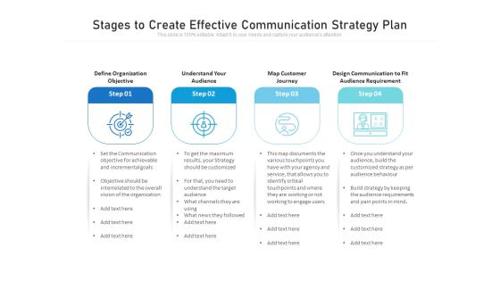 Stages To Create Effective Communication Strategy Plan Ppt PowerPoint Presentation File Introduction PDF