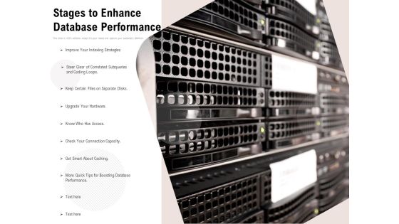 Stages To Enhance Database Performance Ppt PowerPoint Presentation Designs PDF Stages To Enhance Database Performance Ppt PowerPoint Presentation Designs PDF