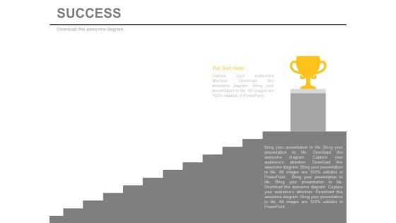 Stairs With Winner Trophy Podium Powerpoint Slides Stairs With Winner Trophy Podium Powerpoint Slides