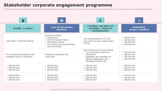 Stakeholder Corporate Engagement Programme Information PDF
