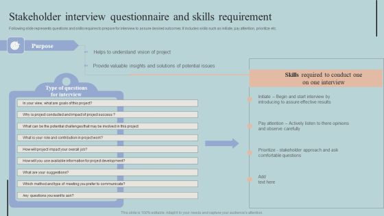 Stakeholder Interview Questionnaire And Skills Requirement Rules PDF Stakeholder Interview Questionnaire And Skills Requirement Rules PDF