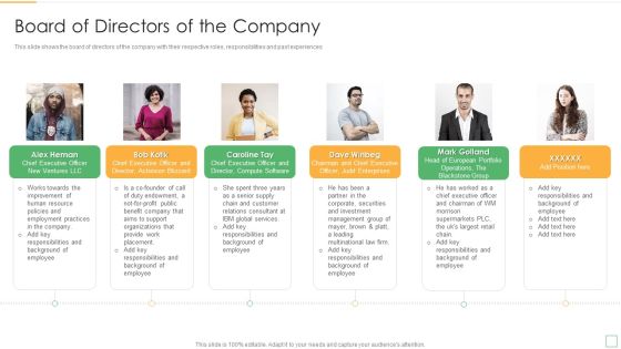 Stakeholder Management Assessment Business Fundamentals Board Of Directors Of The Company Infographics PDF