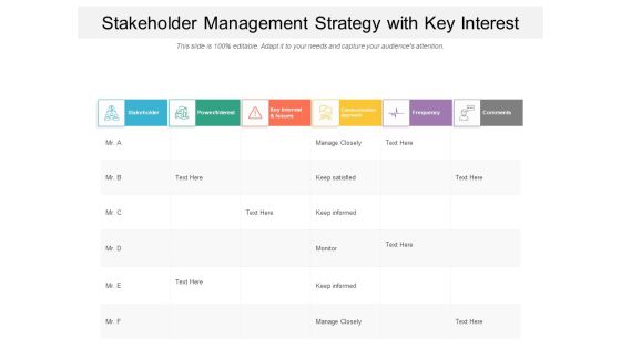 Stakeholder Management Strategy With Key Interest Ppt PowerPoint Presentation Inspiration Format Ideas PDF Stakeholder Management Strategy With Key Interest Ppt PowerPoint Presentation Inspiration Format Ideas PDF