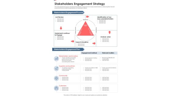 Stakeholders Engagement Strategy One Pager Documents
