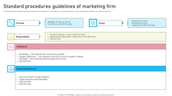 Standard Procedures Guidelines Of Marketing Firm Topics PDF