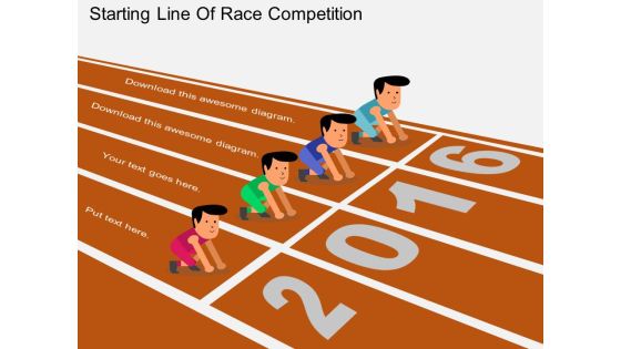 Starting Line Of Race Competition Powerpoint Template