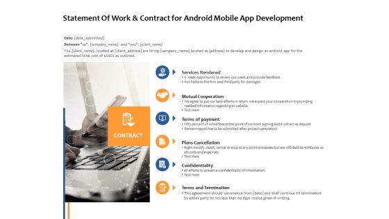 Statement Of Work And Contract For Android Mobile App Development Ppt PowerPoint Presentation Show Background Statement Of Work And Contract For Android Mobile App Development Ppt PowerPoint Presentation Show Background