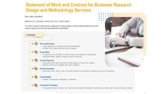Statement Of Work And Contract For Business Research Design And Methodology Services Elements PDF Statement Of Work And Contract For Business Research Design And Methodology Services Elements PDF