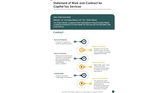 Statement Of Work And Contract For Capital Tax Services One Pager Sample Example Document Statement Of Work And Contract For Capital Tax Services One Pager Sample Example Document