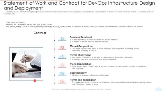 Statement Of Work And Contract For Devops Infrastructure Design And Deployment Structure PDF Statement Of Work And Contract For Devops Infrastructure Design And Deployment Structure PDF