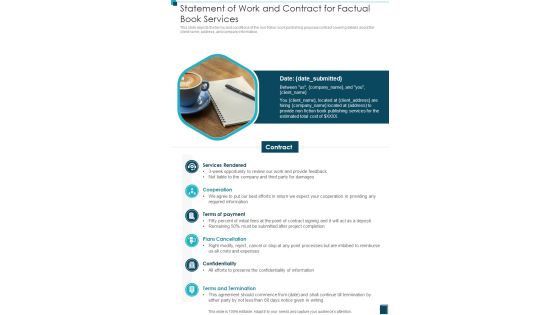Statement Of Work And Contract For Factual Book Services One Pager Sample Example Document Statement Of Work And Contract For Factual Book Services One Pager Sample Example Document