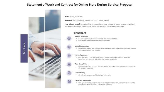Statement Of Work And Contract For Online Store Design Service Proposal Ppt PowerPoint Presentation Portfolio Slide Portrait Statement Of Work And Contract For Online Store Design Service Proposal Ppt PowerPoint Presentation Portfolio Slide Portrait