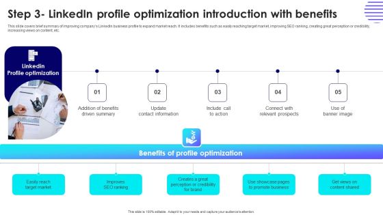 Step 3 Linkedin Profile Optimization Introduction With Benefits Structure PDF Step 3 Linkedin Profile Optimization Introduction With Benefits Structure PDF