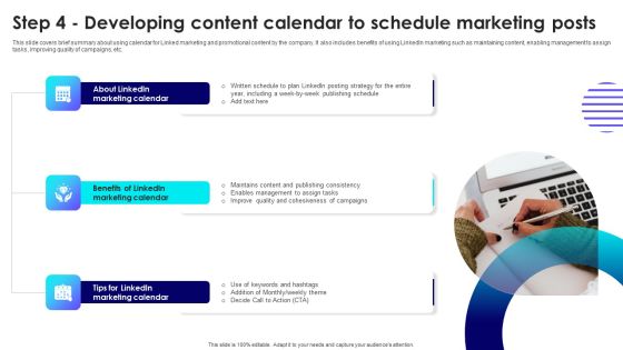 Step 4 Developing Content Calendar To Schedule Marketing Posts Slides PDF Step 4 Developing Content Calendar To Schedule Marketing Posts Slides PDF