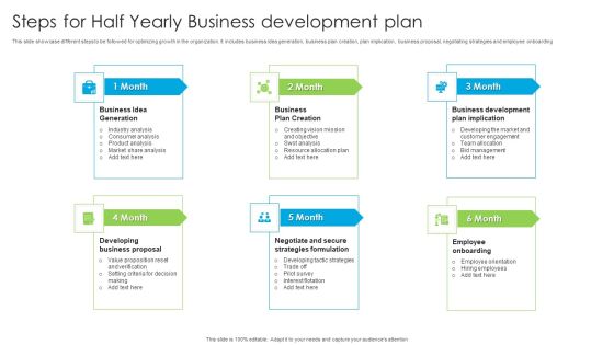 Steps For Half Yearly Business Development Plan Ppt PowerPoint Presentation Layout PDF Steps For Half Yearly Business Development Plan Ppt PowerPoint Presentation Layout PDF