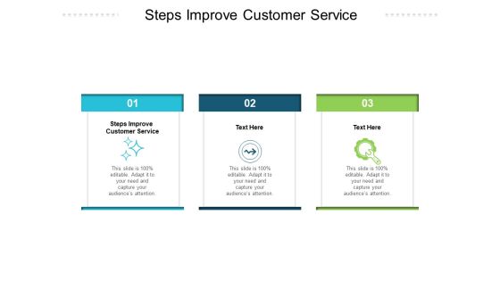 Steps Improve Customer Service Ppt PowerPoint Presentation Show Information Cpb Pdf