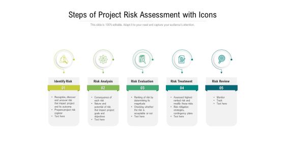 Steps Of Project Risk Assessment With Icons Ppt PowerPoint Presentation Show Information PDF Steps Of Project Risk Assessment With Icons Ppt PowerPoint Presentation Show Information PDF