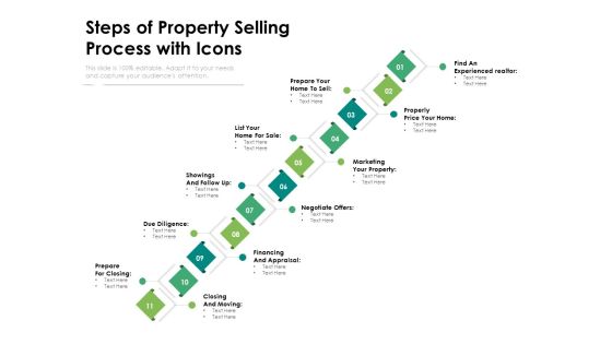Steps Of Property Selling Process With Icons Ppt PowerPoint Presentation File Guide PDF