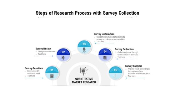 Steps Of Research Process With Survey Collection Ppt PowerPoint Presentation Portfolio Skills PDF