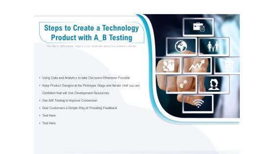 Steps To Create A Technology Product With A B Testing Ppt PowerPoint Presentation Styles Portfolio PDF Steps To Create A Technology Product With A B Testing Ppt PowerPoint Presentation Styles Portfolio PDF