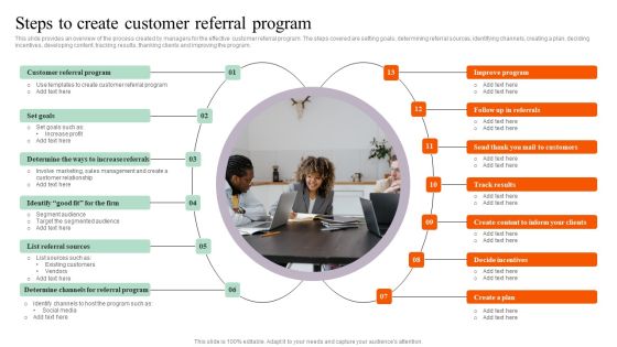Steps To Create Customer Referral Program Background PDF