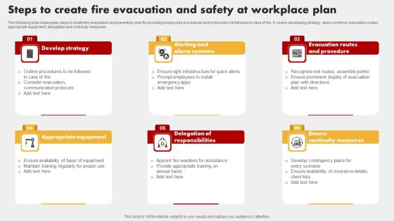 Steps To Create Fire Evacuation And Safety At Workplace Plan Clipart PDF Steps To Create Fire Evacuation And Safety At Workplace Plan Clipart PDF