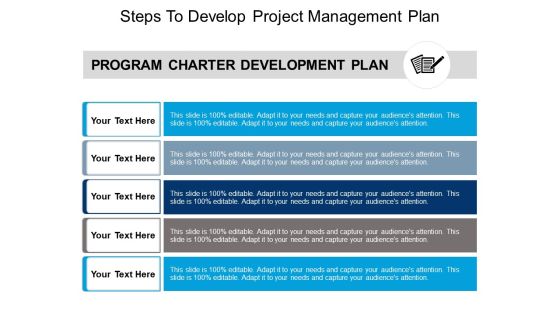 Steps To Develop Project Management Plan Ppt PowerPoint Presentation Ideas Example
