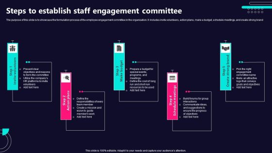 Steps To Establish Staff Engagement Committee Brochure PDF