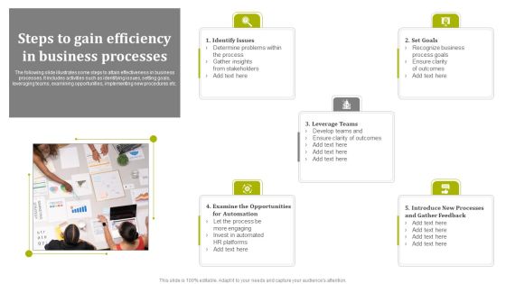 Steps To Gain Efficiency In Business Processes Themes PDF Steps To Gain Efficiency In Business Processes Themes PDF
