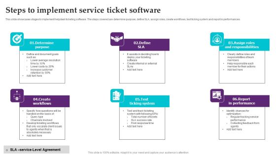 Steps To Implement Service Ticket Software Clipart PDF Steps To Implement Service Ticket Software Clipart PDF