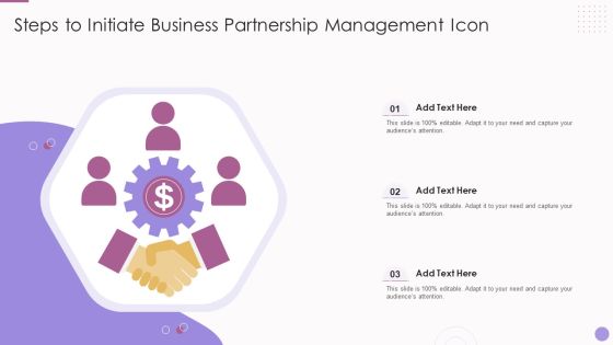 Steps To Initiate Business Partnership Management Icon Microsoft PDF Steps To Initiate Business Partnership Management Icon Microsoft PDF