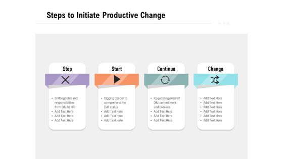 Steps To Initiate Productive Change Ppt PowerPoint Presentation Pictures Deck Steps To Initiate Productive Change Ppt PowerPoint Presentation Pictures Deck
