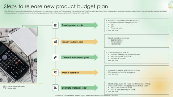 Steps To Release New Product Budget Plan Elements PDF Steps To Release New Product Budget Plan Elements PDF