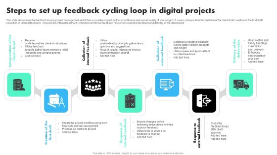 Steps To Set Up Feedback Cycling Loop In Digital Projects Infographics PDF Steps To Set Up Feedback Cycling Loop In Digital Projects Infographics PDF