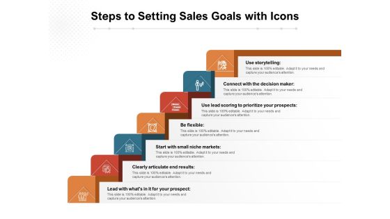 Steps To Setting Sales Goals With Icons Ppt PowerPoint Presentation Gallery Icons PDF Steps To Setting Sales Goals With Icons Ppt PowerPoint Presentation Gallery Icons PDF