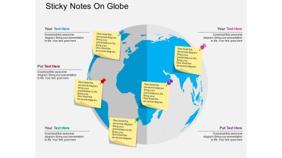 Sticky Notes On Globe Powerpoint Templates Sticky Notes On Globe Powerpoint Templates