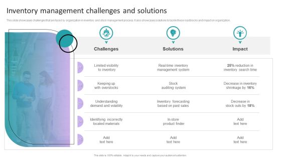 Stock Inventory Acquisition Inventory Management Challenges And Solutions Template PDF Stock Inventory Acquisition Inventory Management Challenges And Solutions Template PDF