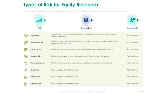 Stock Market Research Report Types Of Risk For Equity Research Ppt PowerPoint Presentation Slides Tips PDF Stock Market Research Report Types Of Risk For Equity Research Ppt PowerPoint Presentation Slides Tips PDF