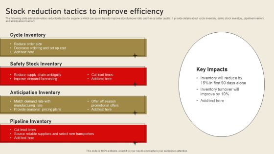 Stock Reduction Tactics To Improve Efficiency Portrait PDF Stock Reduction Tactics To Improve Efficiency Portrait PDF