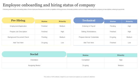 Strategic Approaches To Efficient Candidate Selection Employee Onboarding And Hiring Status Of Company Demonstration PDF Strategic Approaches To Efficient Candidate Selection Employee Onboarding And Hiring Status Of Company Demonstration PDF