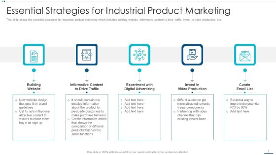 Strategic B2B Marketing Plan Essential Strategies For Industrial Product Marketing Designs PDF Strategic B2B Marketing Plan Essential Strategies For Industrial Product Marketing Designs PDF